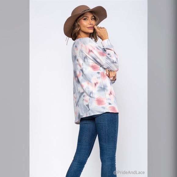 LAST 2️⃣ IVORY TIE DYE KNIT TUNIC TOP - Picture 3 of 5